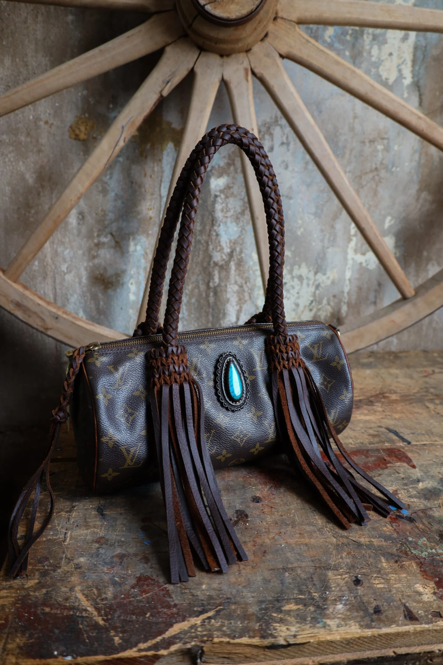 LEATHER AND VODKA PAPILLION PM CHOCOLATE 35CT BISBEE TURQUOISE BAG 8 LEATHER AND VODKA PAPILLION PM CHOCOLATE 35CT BISBEE TURQUOISE BAG - Image 8