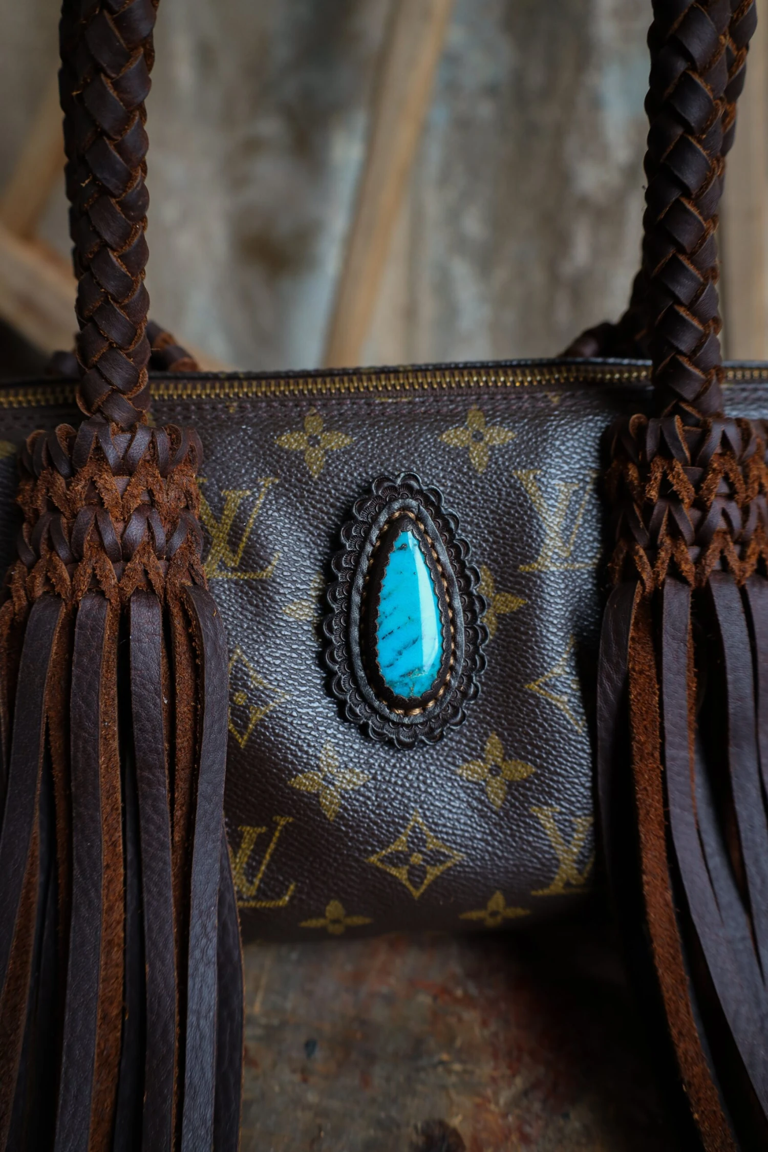 LEATHER AND VODKA PAPILLION PM CHOCOLATE 35CT BISBEE TURQUOISE BAG 2 LEATHER AND VODKA PAPILLION PM CHOCOLATE 35CT BISBEE TURQUOISE BAG - Image 2