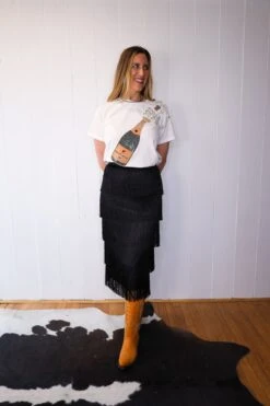 BEULAHSTYLE FRINGE SKIRT -Steelers Style 0D6A0134