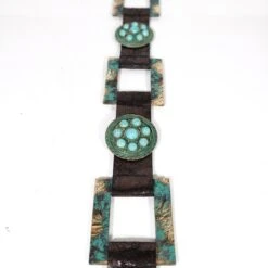 TURQUOISE CONCHOS WITH TURQUOISE METALLIC SQUARES -Steelers Style 0D6A1064