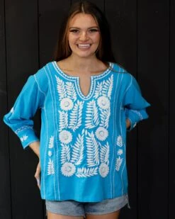 LONGSLEEVE EMBROIDERED BLOUSE -Steelers Style 0D6A3923