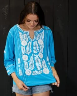 LONGSLEEVE EMBROIDERED BLOUSE -Steelers Style 0D6A3928