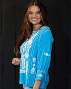 LONGSLEEVE EMBROIDERED BLOUSE -Steelers Style 0D6A3931