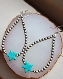 TURQUOISE STAR ON NAVAJO PEARL EARRING -Steelers Style 109 0d320c23 2b19 443c 9a83 2b749d62f832