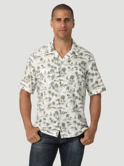 WRANGLER MEN'S COCONUT COWBOY SNAP FRONT CAMP SHIRT