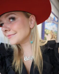 TURQUOISE STAR ON NAVAJO PEARL EARRING -Steelers Style 115 e6f15b6c 555b 4774 a2a9 ac7ad37d8040