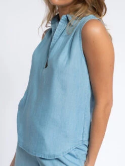 SMF SLEEVELESS V-COLLAR BLOUSE -Steelers Style 1676297705 f7809824f5f0109c0c1b78d58372117f