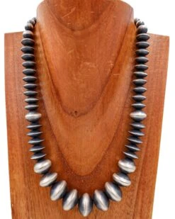 24" NAVAJO PEARL LARGE GRADUATED SAUCERS NECKLACE -Steelers Style 221 629a2c55 3ad7 41a5 aab0 9303c04467ce