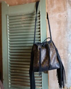 LEATHER AND VODKA NOE NOIR FRINGE BAG -Steelers Style 231 b53b7f24 f144 4131 8b8c c15b1d94a57f