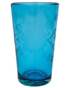 ROSE ANN HALL CONDESSA ICED TEA GLASS- AQUA