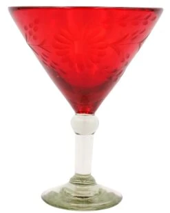 ROSE ANN HALL CONDESSA MARTINI GLASS- RED