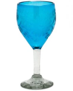 ROSE ANN HALL CONDESSA WINE GLASS- AQUA