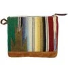 TOTEM SALVAGED ZIP SERAPE LEATHER APPLIQUE POUCH