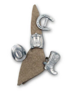 ARTHUR COURT WESTERN SET OF 4 NAPKIN RINGS
