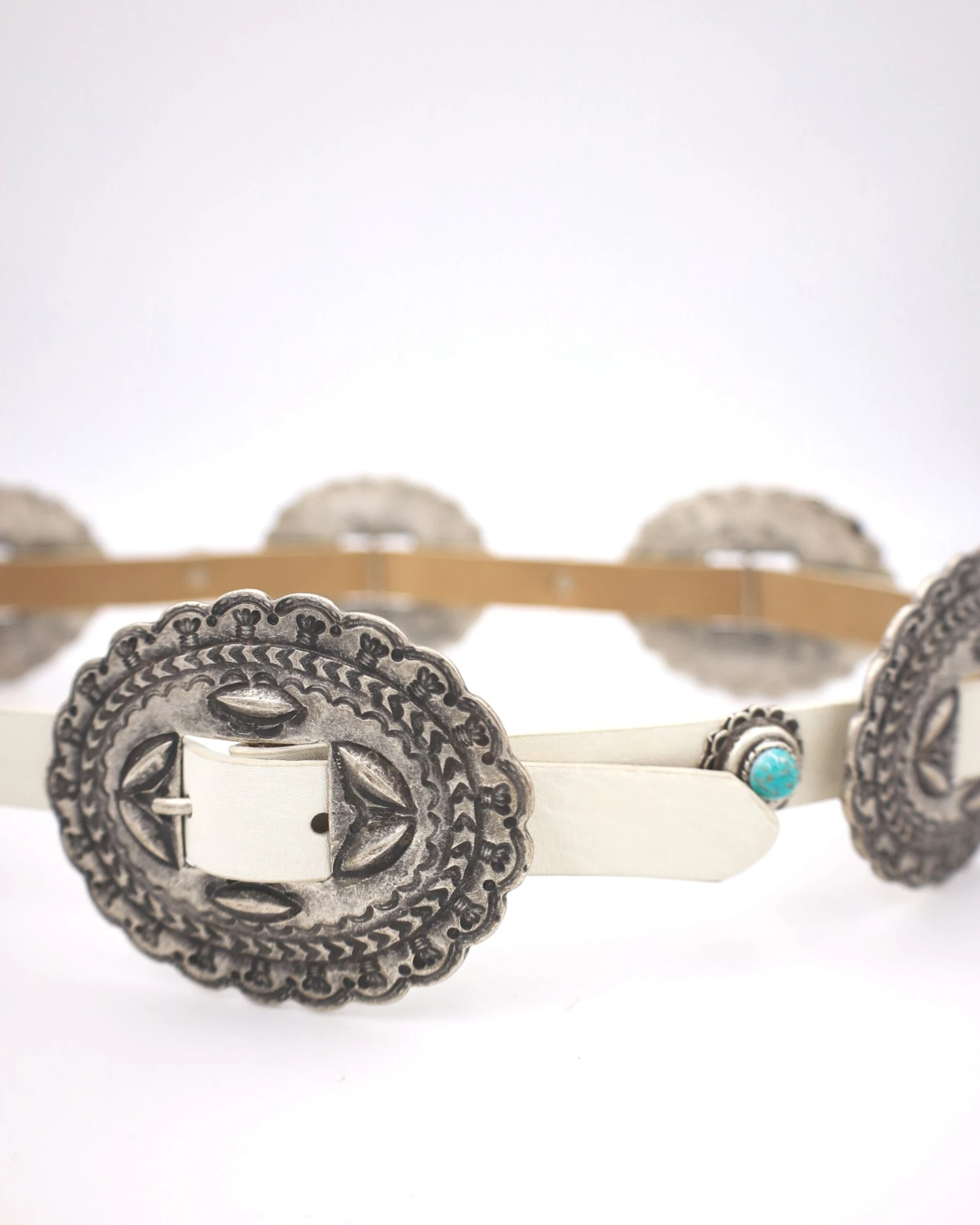 CONCHOS WITH TURQUOISE DOTS BELT 3 CONCHOS WITH TURQUOISE DOTS BELT - Image 3