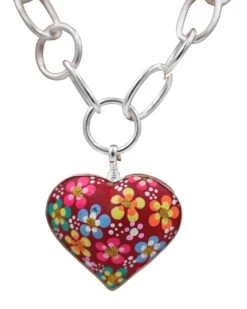 PE,RED HEART MULTICOLOR FLWRS