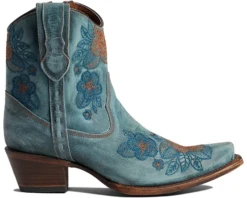 Steelers Style 32 Corral Boots CIRCLE G BY CORRAL WOMEN'S ANKLE FLOWERED EMBROIDERED BOOTIE