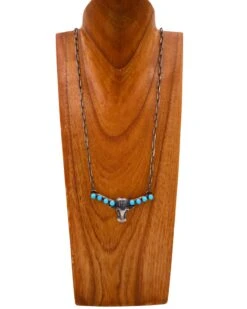 LONGHORN WITH TURQUOISE HORNS NECKLACE -Steelers Style 79 7d3e7cf7 1e28 4d34 ae1a 41614061ac7a