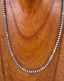 RICHARD SCHMIDT 24" NAVAJO PEARL AND GOLF FILLED 4MM BEAD NECKLACE 6 RICHARD SCHMIDT 24" NAVAJO PEARL AND GOLF FILLED 4MM BEAD NECKLACE -Steelers Style 94 63c70640 7eb3 4c74 b845 eeed0b15594a