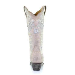 Corral Boots CORRAL WOMEN'S WHITE FLORAL EMBROIDERY AND RHINESTONE BOOTS -Steelers Style A3521C