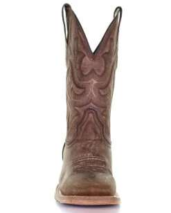Corral Boots CORRAL MEN'S EMBROIDED WIDE SQUARE TOE BROWN BOOT -Steelers Style A4105 0002 Layer3