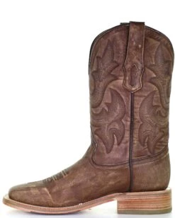 Corral Boots CORRAL MEN'S EMBROIDED WIDE SQUARE TOE BROWN BOOT -Steelers Style A4105 0003 Layer2