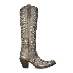Corral Boots CORRAL WOMEN'S GLITTER EMBROIDERED STUDS CRYSTL BOOT -Steelers Style A4346 boot 01