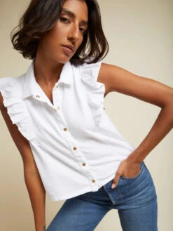 NATION ARCHER RUFFLED BUTTON UP TOP -Steelers Style ARCHER TANK 3141JJR OPWT H 600x 508087ec cbe1 43a8 bd94 be7c2bdc336d