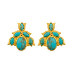CHRISTINA GREENE BLUEBELL STUD EARRINGS - TURQUOISE