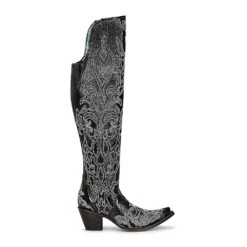 Corral Boots CORRAL WOMEN'S EMBROIDERY STUDS TALL TOP BOOT -Steelers Style C3920 boot 01