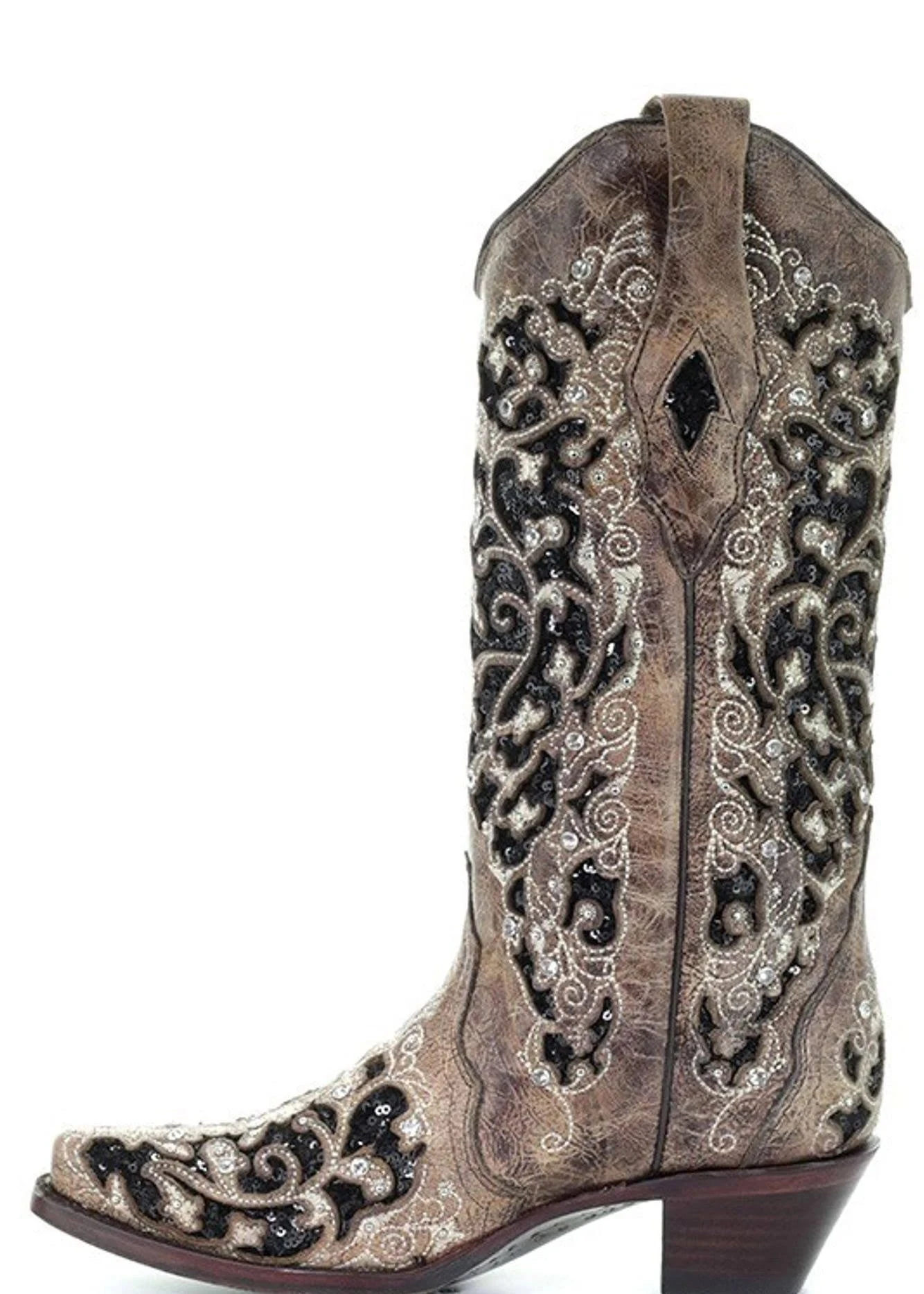 Corral Boots CORRAL WOMEN'S INLAY EMBROIDERED STUDDED CRYSTAL BOOT 3 Corral Boots CORRAL WOMEN'S INLAY EMBROIDERED STUDDED CRYSTAL BOOT - Image 3