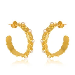 CHRISTINA GREENE HONEYSUCKLE PEARL EARRING -Steelers Style Christina Greene Honeysuckle Hoop Earrings Pearl EPR001 1 600x 92a846cf 3bd5 4707 9f9e e90cabc2232e