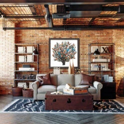 DOLAN GEIMAN PINYON JAYS 24X24 PRINT -Steelers Style EditedPinyonJays LivingRoom