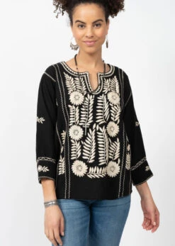 LONGSLEEVE EMBROIDERED BLOUSE -Steelers Style Gloria Black 2 800x1125 1