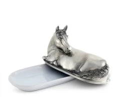 ARTHUR COURT Vagabond House Equestrian Butter Dish