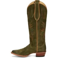 JUSTIN WOMEN'S CLARA OLIVE SUEDED BOOT -Steelers Style JST 009 VN4465
