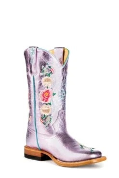 MACIE BEAN KIDS PINK METALLIC FLORAL BOOT