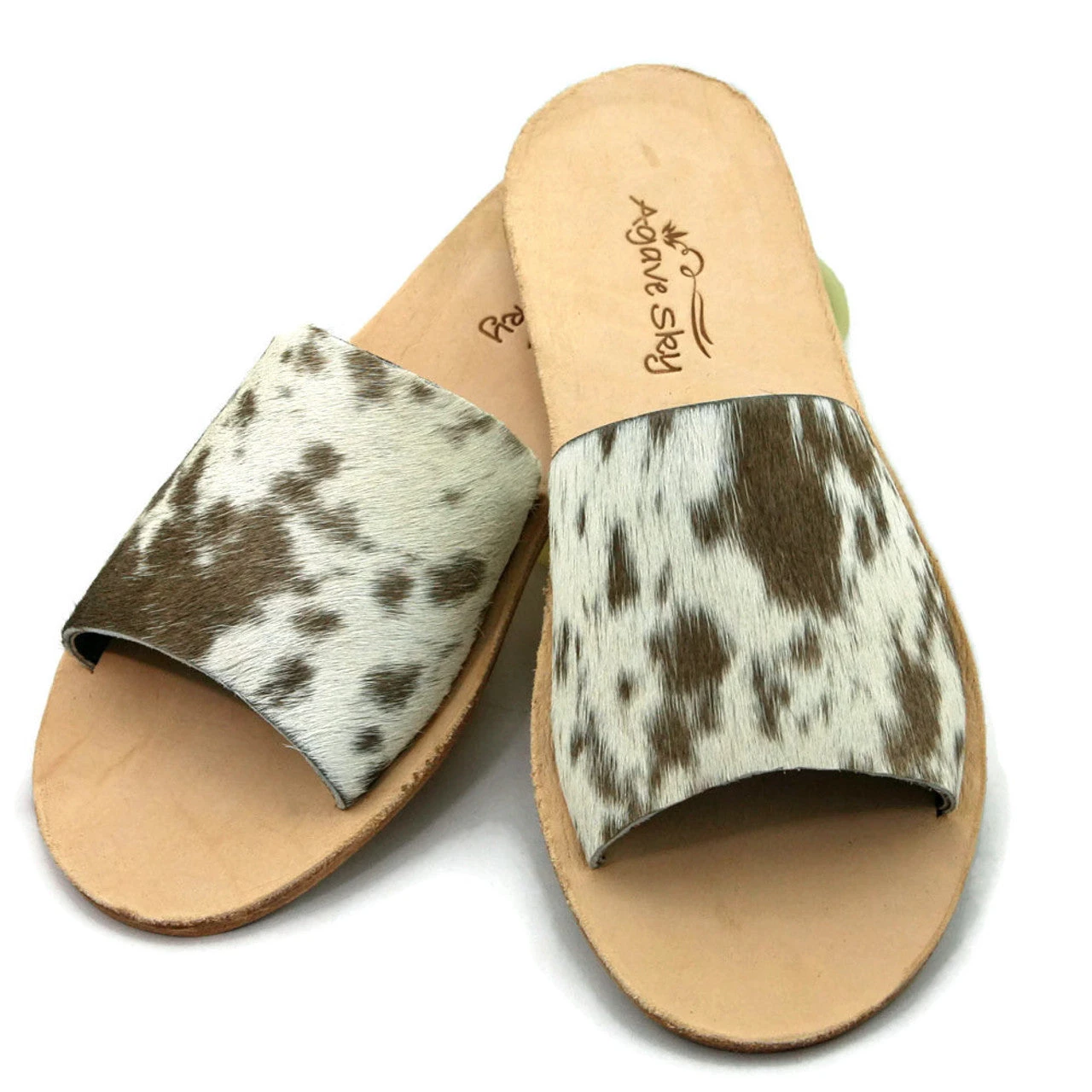 AGAVE SKY COWHIDE SLIDE SANDAL- CHOCOLATE 1 AGAVE SKY COWHIDE SLIDE SANDAL- CHOCOLATE