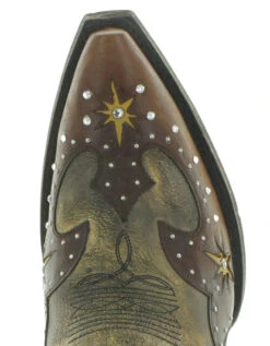 OLD GRINGO WOMEN'S GALACTIC BUCKAROO BOOTS -Steelers Style Old Gringo Galactic Buckaroo Blue Copper Boots L3576 1 Toe 42165