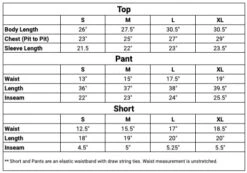 FAR WEST BAJA UNISEX PANT -Steelers Style PajamaSizeChart