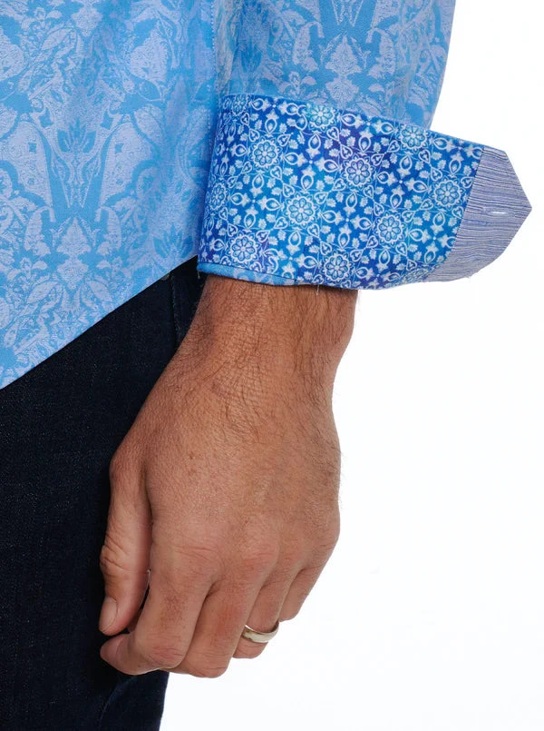 ROBERT GRAHAM HIGHLAND LONG SLEEVE WOVEN SHIRT- LIGHT BLUE 5 ROBERT GRAHAM HIGHLAND LONG SLEEVE WOVEN SHIRT- LIGHT BLUE - Image 5
