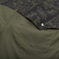 HOWLER MEN'S Los Vaqueros Boardshorts -Steelers Style S23 Boardies Los Vaqueros Bandana Dark Olive Detail