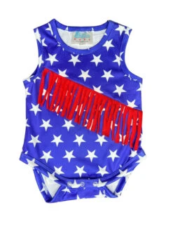 SHEA BABY STAR FRINGE ONESIE