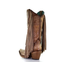 Corral Boots CORRAL WOMEN'S EMBROIDERY & FRINGE BROWN SNIP TOE WESTERN BOOTS 9 Corral Boots CORRAL WOMEN'S EMBROIDERY & FRINGE BROWN SNIP TOE WESTERN BOOTS -Steelers Style Saddle Lamb Inlay Fringe Embr C3766 S 2 14254