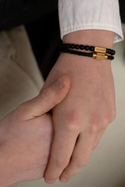 Luke Landon Bracelet - Black | Gold -Steelers Style SteelandBarnett 03