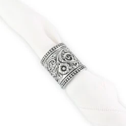 ARTHUR COURT CONCHO PATTERN NAPKIN RINGS SET OF 4