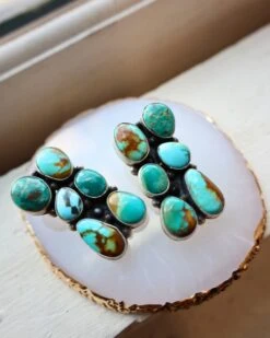 6 TURQUOISE CLUSTER POST EARRING -Steelers Style image 3474caf3 21db 4c3e b4b6 353ce24234c4