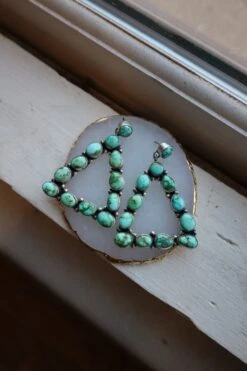 Blue And Green Turquoise Triangle Earring