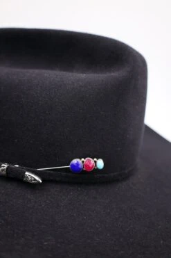 Peyote Bird Turquoise, Purple And Blue Stick Hat Pin