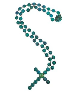 FEDERICO EXTRA LARGE CROSS WITH TURQUOISE NECKLACE